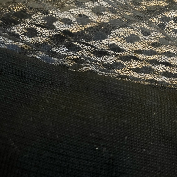 Sexy Sz M Diane Von Furstenberg Black Wrap Dress w/ sheer neckline and sleeves - Picture 4 of 5